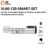 chytrý Tuya Smart zámek se čtečkou otisku prstu, PIN kódem a RFID čtečkou